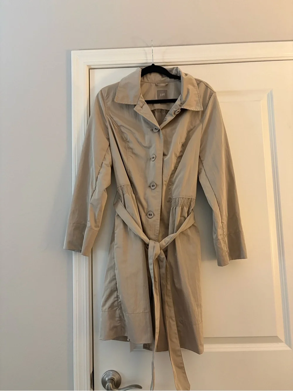 J. Jill Women’s Light Beige Tie-Waist Trench Coat